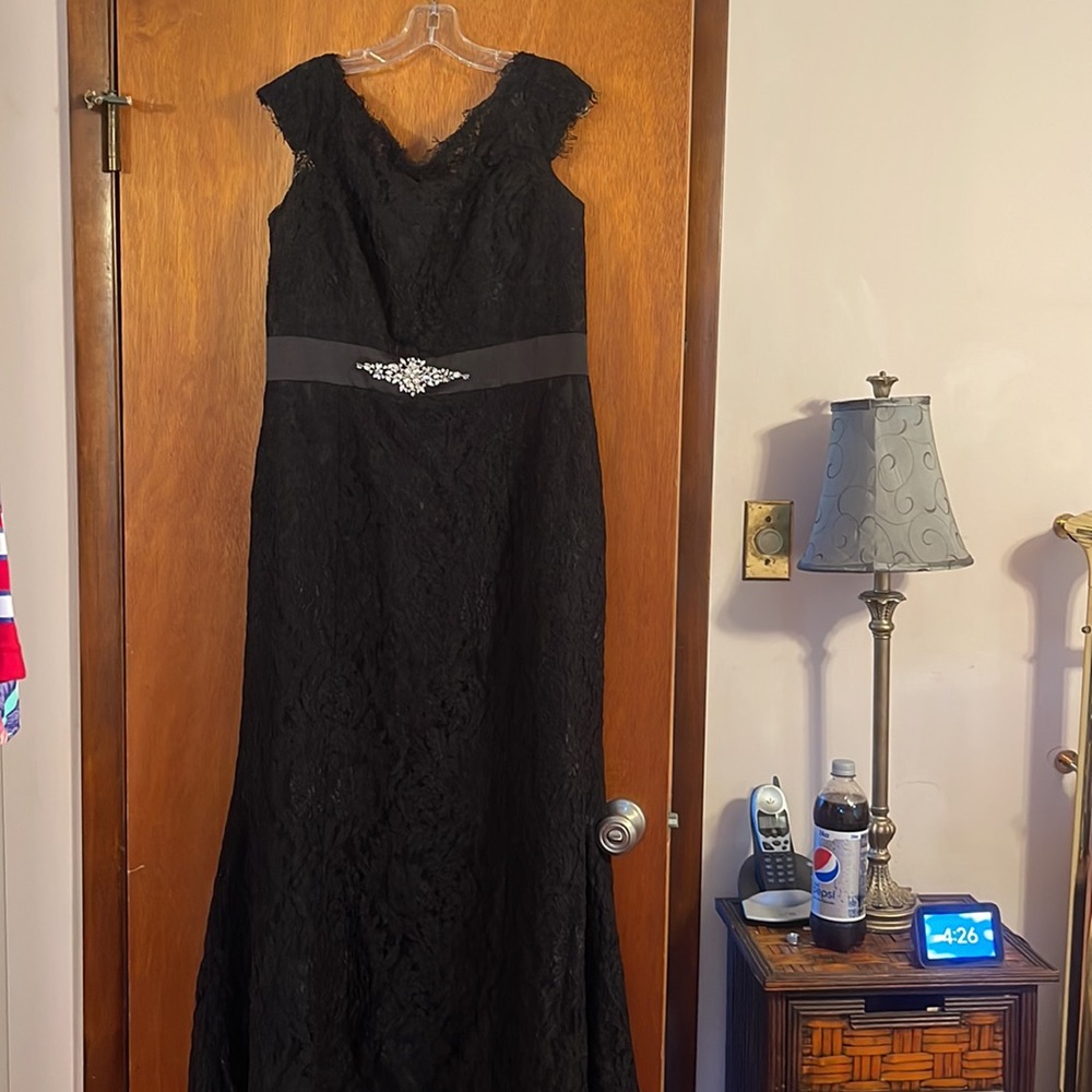 Caterina collection black lace gown